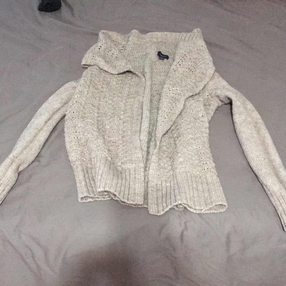 American Eagle Tan Wrap Sweater